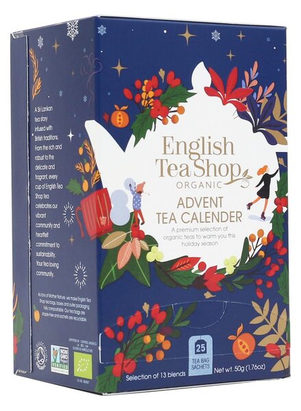 ENGLISH TEA SHOP adventní kalendář 25 ks - modrá