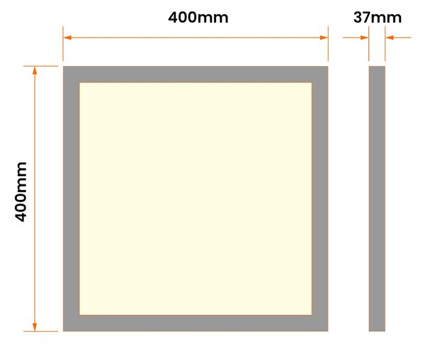 Černé stropní LED svítidlo 32 W, 3520 lm, 4000 K, 40 × 40 cm, neutrální bílá, IP20