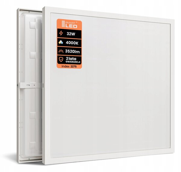 Bílé stropní LED svítidlo 32 W, 3520 lm, 4000 K, 40 × 40 cm, neutrální bílá, IP20