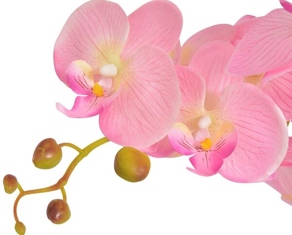 Umělá rostlina orchidej s květináčem 75 cm růžová 244426