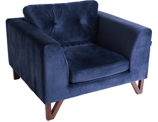 Nordic Design Tmavě modré sametové křeslo Sonny