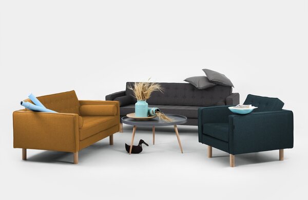 Nordic Design Tmavě zelené látkové křeslo Emmet