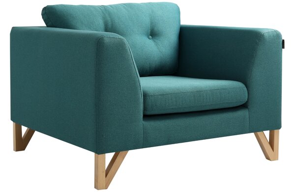 Nordic Design Modro zelené látkové křeslo Sonny