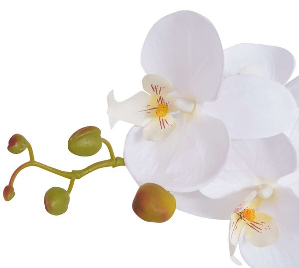 Umělá rostlina orchidej s květináčem 75 cm bílá 244425