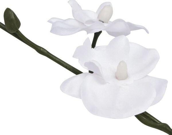 Umělá rostlina orchidej s květináčem 30 cm bílá 244420