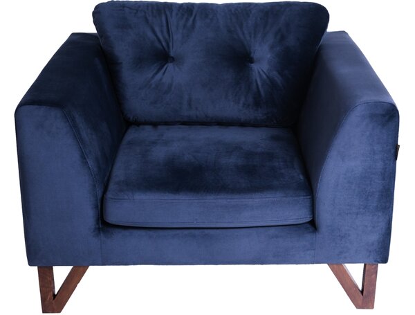 Nordic Design Tmavě modré sametové křeslo Sonny