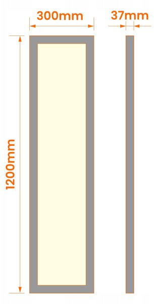 Kancelářský LED panel 60 W, 5400 lm, 30 × 120 cm, neutrální bílá
