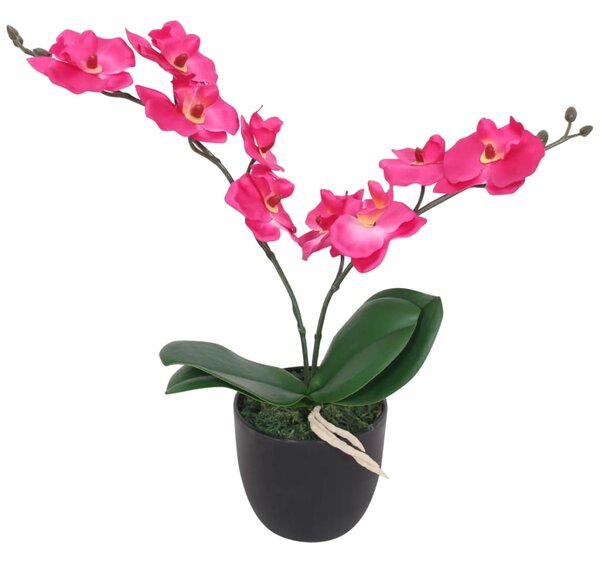 Umělá rostlina orchidej s květináčem 30 cm červená 244421