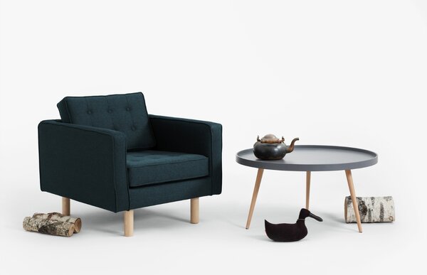 Nordic Design Tmavě zelené látkové křeslo Emmet