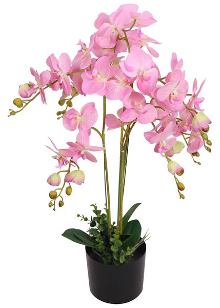 Umělá rostlina orchidej s květináčem 75 cm růžová 244426