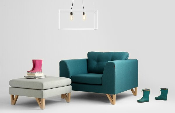 Nordic Design Modré látkové křeslo Sonny