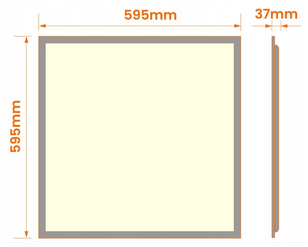 Bílé zápustné LED svítidlo 48 W, 5760 lm, 4000 K, 60 × 60 cm, neutrální bílá, IP20