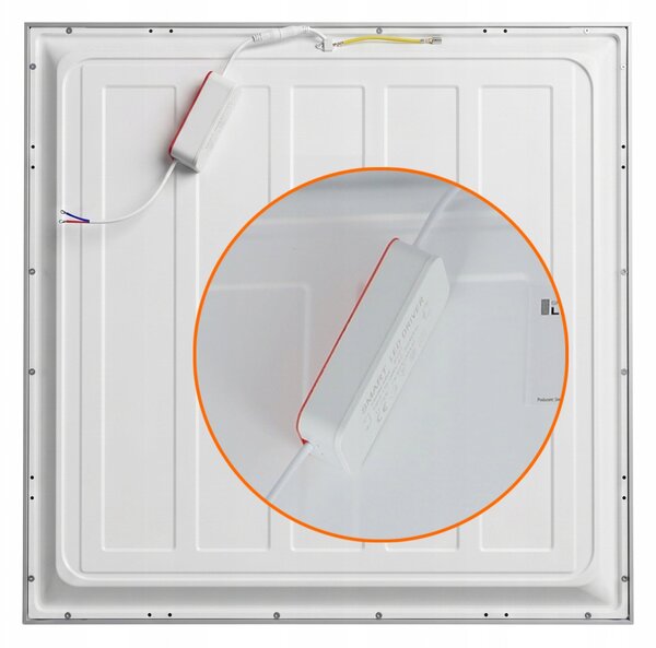 Bílé zápustné LED svítidlo 48 W, 5760 lm, 4000 K, 60 × 60 cm, neutrální bílá, IP20