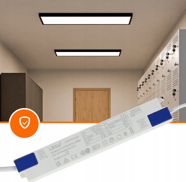 Stropní LED svítidlo 5600 lm, 30 × 120 cm, 40 W, neutrální bílá 4000 K, IP20
