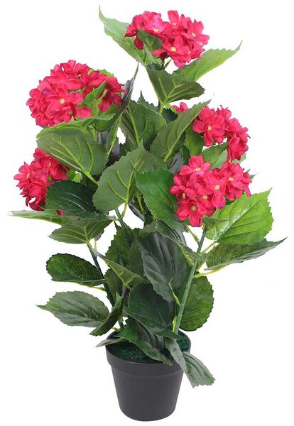 Umělá rostlina hortenzie s květináčem 60 cm červená 244440