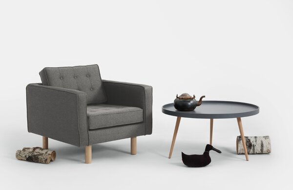 Nordic Design Ocelově šedé látkové křeslo Emmet
