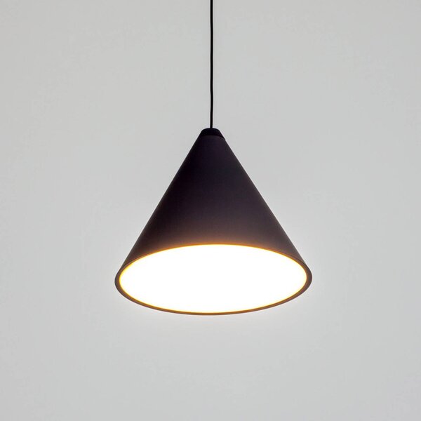 FLOS String light závěsné světlo, kabel 12 m, kužel, stmívatelný, Černá, Obývací pokoj / jídelna, Hliník, Design