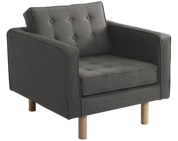 Nordic Design Ocelově šedé látkové křeslo Emmet