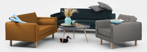 Nordic Design Ocelově šedé látkové křeslo Emmet