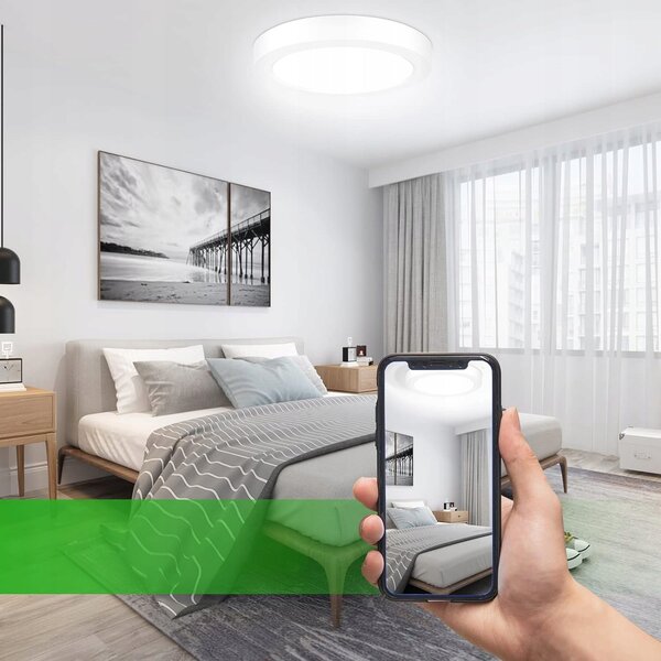 Bílé kulaté stropní LED svítidlo 18 W, neutrální bílá, Ø 16 cm