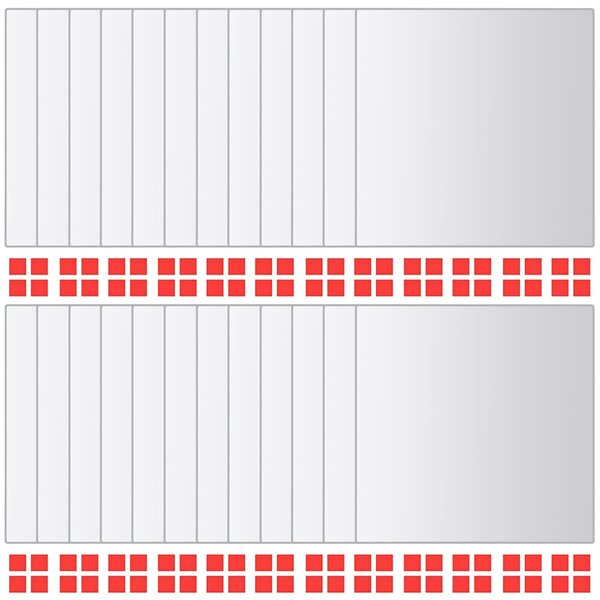 Zrcadlové dlaždice, 24 ks, čtvercové, sklo 244462
