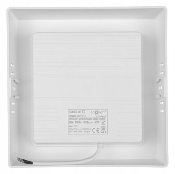 Čtvercové stropní LED svítidlo 12 W, 16 × 16 cm – neutrální bílá