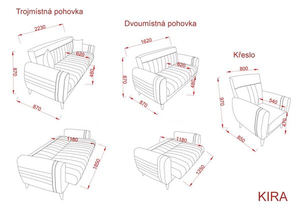 Křeslo Kira - šedá