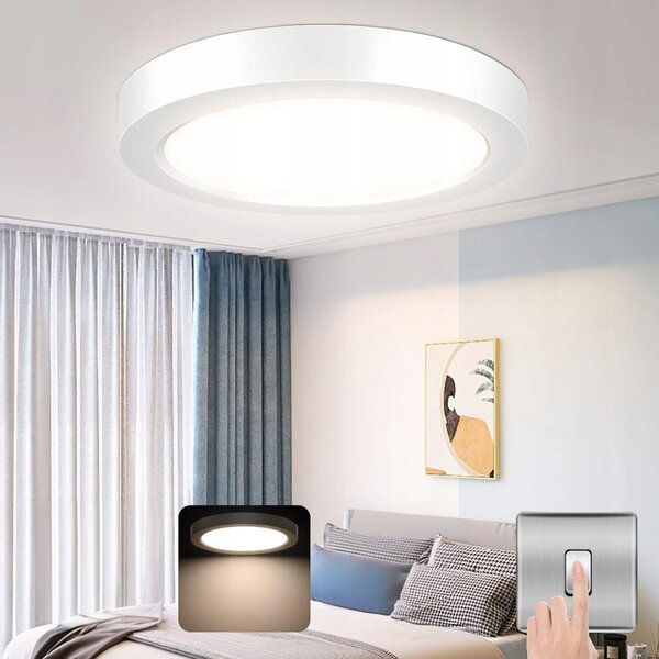 Bílé kulaté stropní LED svítidlo 18 W, neutrální bílá, Ø 16 cm