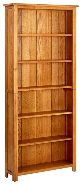 Knihovna se 6 policemi 80 x 22,5 x 180 cm masivní dubové dřevo 244470