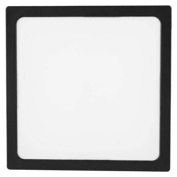 Černý přisazený LED panel 24 W, 2160 lm, neutrální bílá 4500 K, 20 × 20 cm