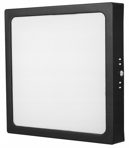 Černý přisazený LED panel 24 W, 2160 lm, neutrální bílá 4500 K, 20 × 20 cm