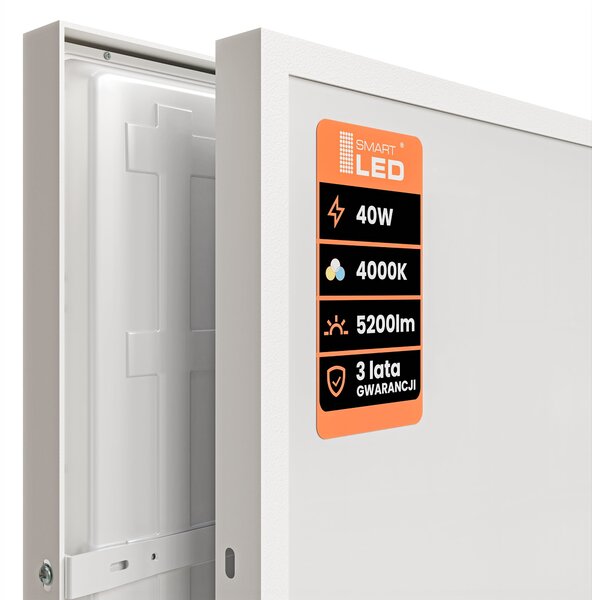 Přisazený LED panel 40 W, 5200 lm, 60 × 60 cm, neutrální bílá 4000 K