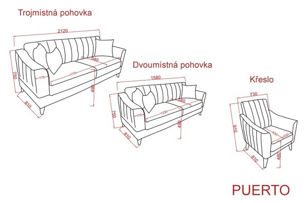 Křeslo Puerto - šedá