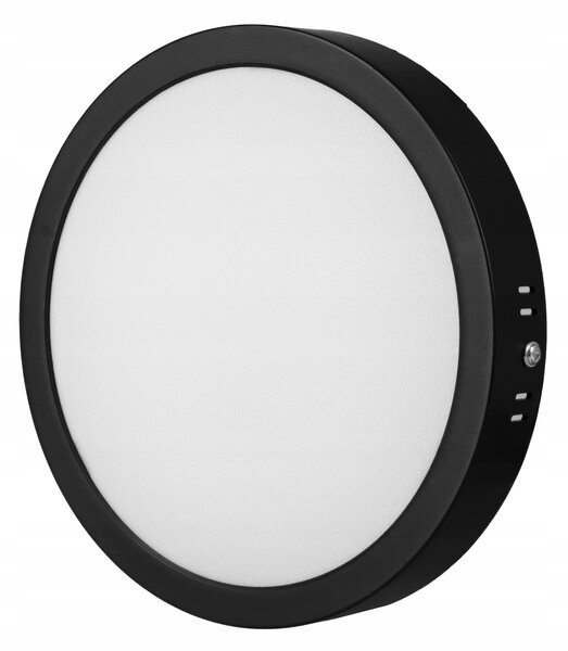 Černé kulaté stropní LED svítidlo 24 W, neutrální bílá