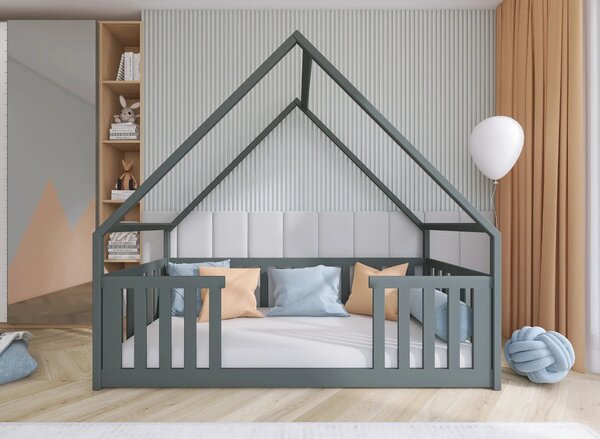Legno Dětská postel ve tvaru domku Beata grafit Rozměr (cm): 80x180