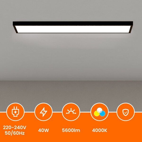 Přisazený LED panel 5600 lm, 30 × 120 cm, 40 W, neutrální bílá 4000 K
