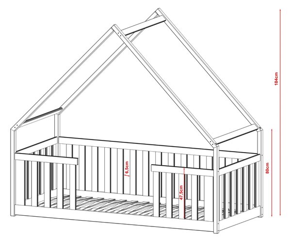 Legno Dětská postel ve tvaru domku Bee kašmír Rozměr (cm): 80x180