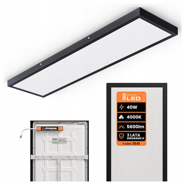 Přisazený LED panel 5600 lm, 30 × 120 cm, 40 W, neutrální bílá 4000 K