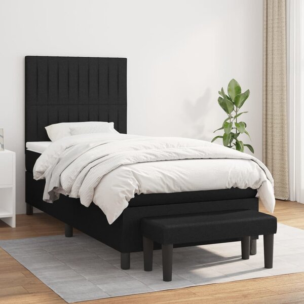 Box spring postel s matrací černá 80 x 200 cm textil 3136711
