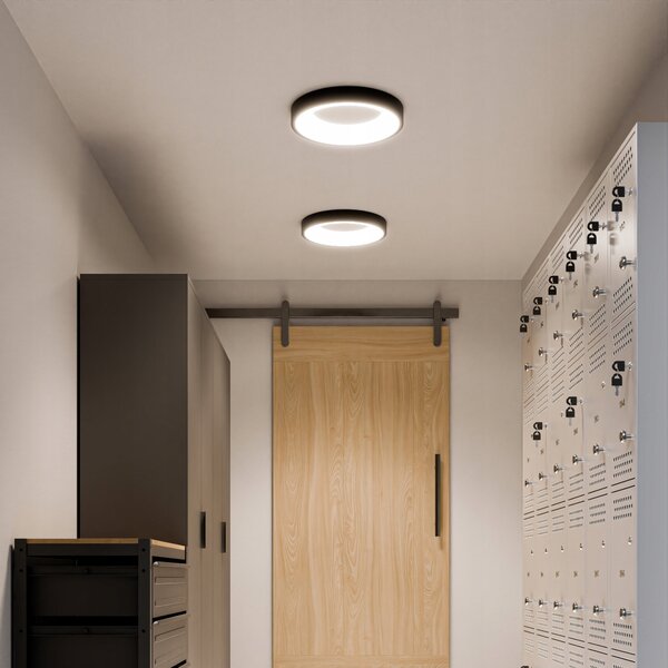 Černé kulaté stropní LED svítidlo 30 W, 4000 K, 3000 lm, Ø 40 cm