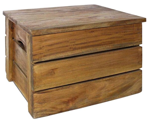 2dílná sada úložných boxů masivní mahagonové dřevo 244498