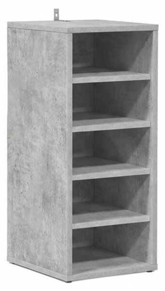 Skříňka na boty, botník, 5 polic, dřevo, 72x36x32 cm, beton šedá, Dekorino BB20260072