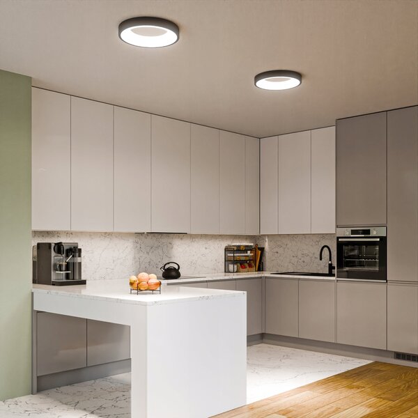 Černé kulaté stropní LED svítidlo 30 W, 4000 K, 3000 lm, Ø 40 cm