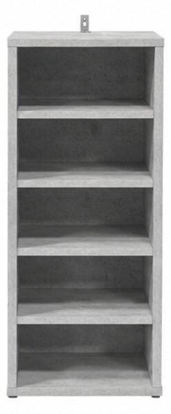 Skříňka na boty, botník, 5 polic, dřevo, 72x36x32 cm, beton šedá, Dekorino BB20260072