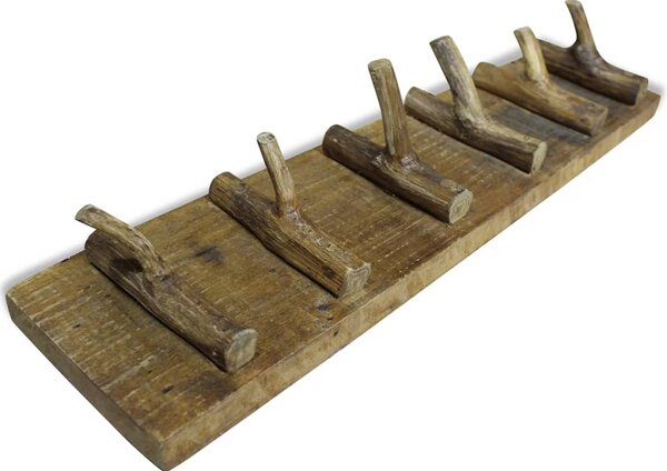 Věšák na kabáty směs recyklovaného dřeva 60 x 15 cm 244501