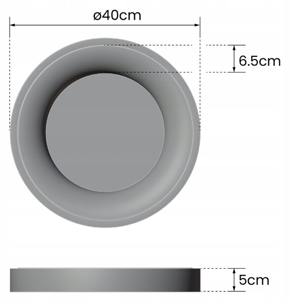Bílé kulaté stropní LED svítidlo 30 W, 4000 K, 3000 lm, Ø 40 cm