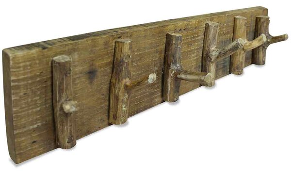 Věšák na kabáty směs recyklovaného dřeva 60 x 15 cm 244501