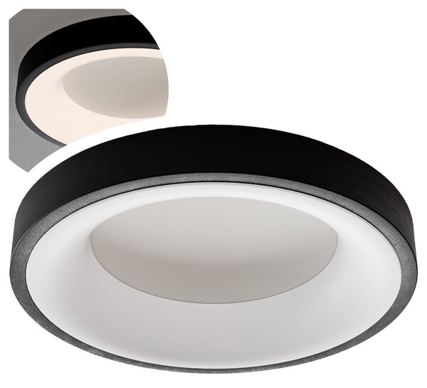 Černé kulaté stropní LED svítidlo 30 W, 4000 K, 3000 lm, Ø 40 cm