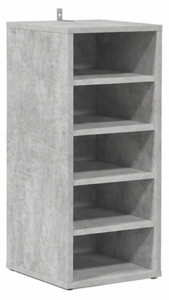 Skříňka na boty, botník, 5 polic, dřevo, 72x36x32 cm, beton šedá, Dekorino BB20260072