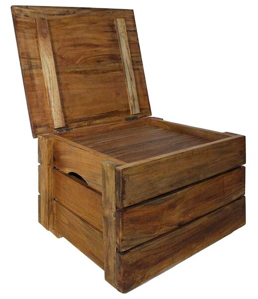 2dílná sada úložných boxů masivní mahagonové dřevo 244498